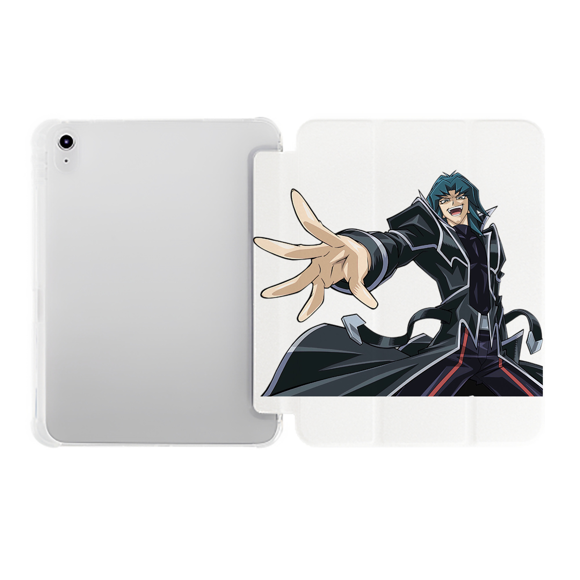 （画像用） 遊☆戯☆王 Yu-Gi-Oh! IPad ケース ペン収納付き 三つ折りスタンド PUレザー×シリコン 対応機種9.5/10.5/10.9インチ